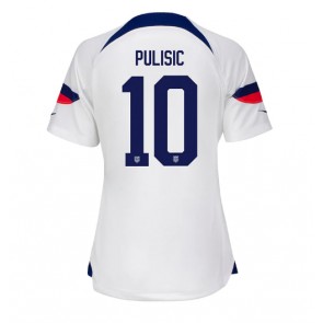 Förenta staterna Christian Pulisic #10 kläder Kvinnor VM 2022 Hemmatröja Kortärmad